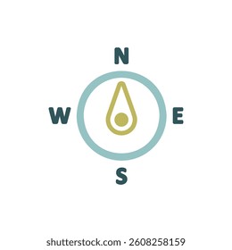 Compass wind rose vector icon. Direction north. Meteorology sign. Graph symbol for travel, tourism and weather web site and design, logo, app, UI
