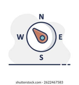Compass wind rose vector icon. Direction northwest. Meteorology sign. Graph symbol for travel, tourism and weather web site and design, logo, app, UI