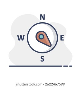 Compass wind rose vector icon. Direction southeast. Meteorology sign. Graph symbol for travel, tourism and weather web site and design, logo, app, UI