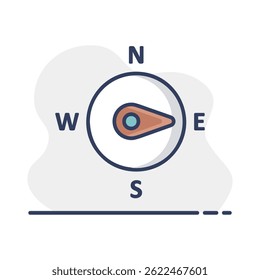 Compass wind rose vector icon. Direction east. Meteorology sign. Graph symbol for travel, tourism and weather web site and design, logo, app, UI