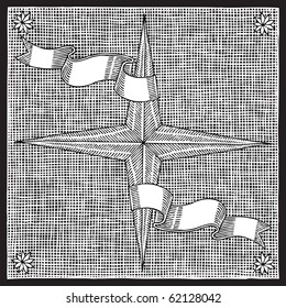 compass wind rose woodcut