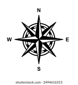 	
compass, wind rose, world directions icon	