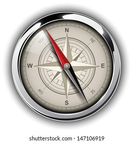 Compass with windrose. Vector Illustration.