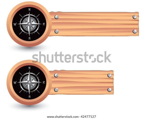 Compass Wooden Boards Stock Vector (Royalty Free) 42477127 | Shutterstock