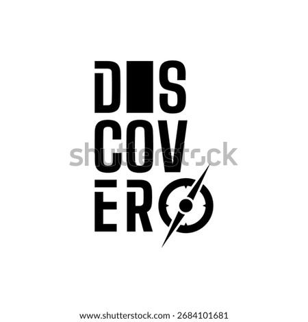 compass and the word discover. discover concept. discover logo