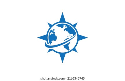 compass with a world logo