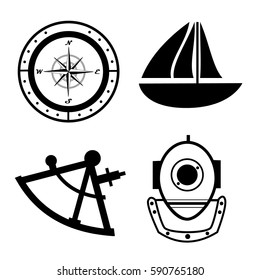 Compass, Yacht, Sextant And Helmet Diver Logo