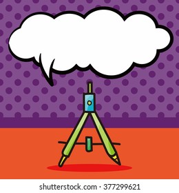 Compasses color doodle, speech bubble