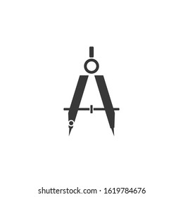 Compasses drawing Icon vector sign isolated for graphic and web design. Compass symbol template color editable on white background.