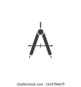 Compasses drawing Icon vector sign isolated for graphic and web design. Compass symbol template color editable on white background.