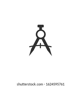 Compasses drawing Icon vector sign isolated for graphic and web design. Compasses drawing symbol template color editable on white background.