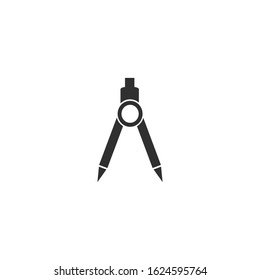 Compasses drawing Icon vector sign isolated for graphic and web design. Compasses drawing symbol template color editable on white background.