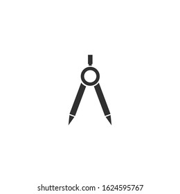 Compasses drawing Icon vector sign isolated for graphic and web design. Compasses drawing symbol template color editable on white background.