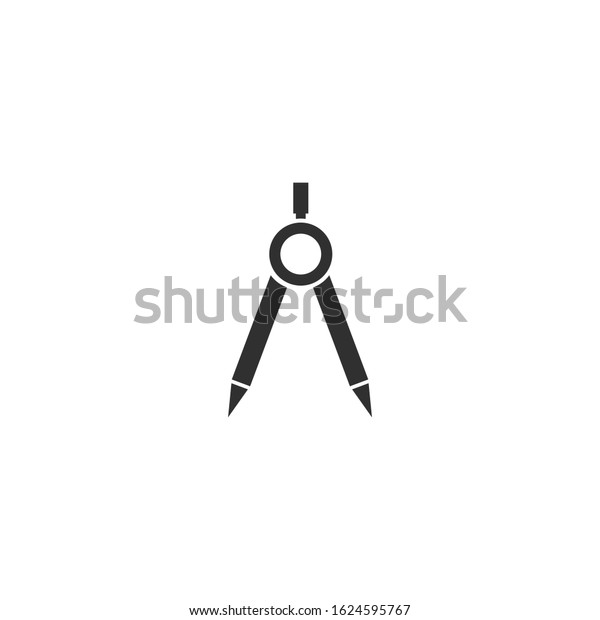 Compasses drawing Icon vector sign isolated\
for graphic and web design. Compasses drawing symbol template color\
editable on white\
background.