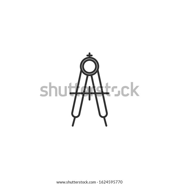Compasses drawing Icon vector sign isolated\
for graphic and web design. Compasses drawing symbol template color\
editable on white\
background.