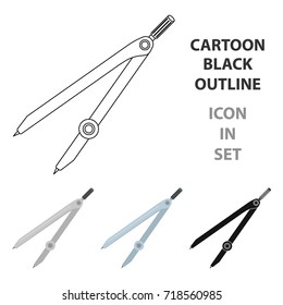 Compasses for drawing .School compass for drawing circles .School And Education single icon in cartoon style vector symbol stock illustration.