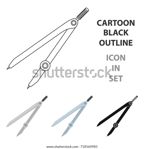 Compasses for drawing .School compass for\
drawing circles .School And Education single icon in cartoon style\
vector symbol stock\
illustration.