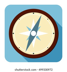 Compasses flat icons. Vector illustration.