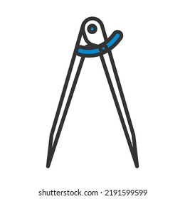 Compasses Icon. Bold outline design with editable stroke width. Vector Illustration.