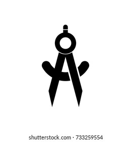 Compasses icon , divider icon , circle . black sign design