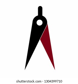 Compasses icon, divider icon, circle. drafting sign design - Vector 