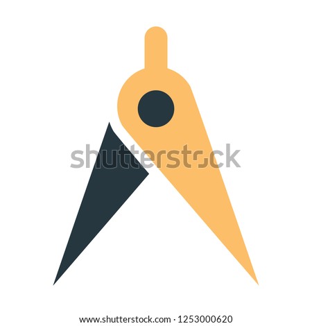 Compasses icon, divider icon, circle. drafting sign design