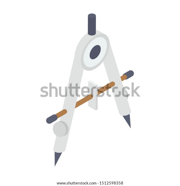 \
Compasses icon, divider vector, drafting tool\
isometric\
design.\
