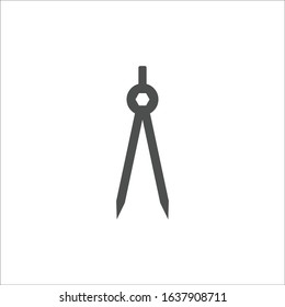 Compasses icon, dividers vector on white background