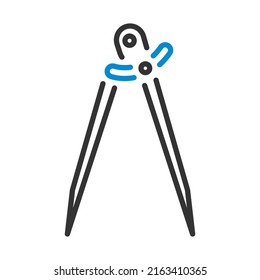 Kompassungssymbol. Bearbeitbare, fette Rahmenlinie mit Farbfülldesign. Vektorgrafik.