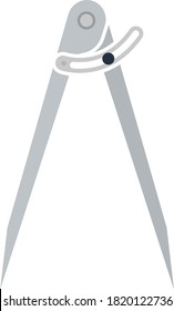 Compasses Icon. Flat Color Design. Vector Illustration.
