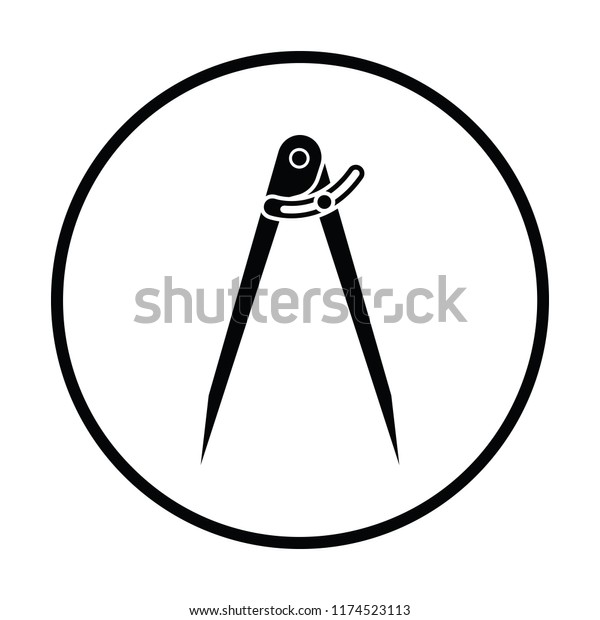 Compasses\
 icon. Thin circle design. Vector\
illustration.