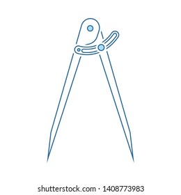 Icono de brújula. Línea Delgada Con Diseño De Relleno Azul. Ilustración vectorial.