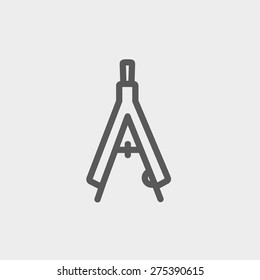 Compasses icon thin line for web and mobile, modern minimalistic flat design. Vector dark grey icon on light grey background.