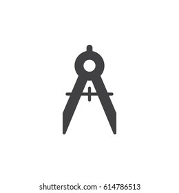 Compasses icon vector, filled flat sign, solid pictogram isolated on white. Divider symbol, logo illustration. Pixel perfect