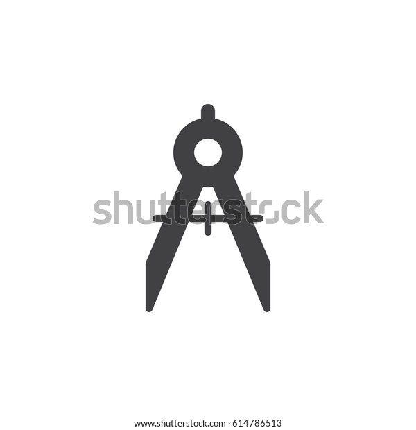 Compasses icon vector, filled flat sign, solid\
pictogram isolated on white. Divider symbol, logo illustration.\
Pixel perfect