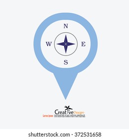 Compasses icon.compass icon with map pointer.vector illustration.