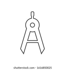 Compasses line icon, divider icon, circle. drafting sign design