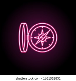 Compasses neon icon. Simple thin line, outline vector of education icons for ui and ux, website or mobile application