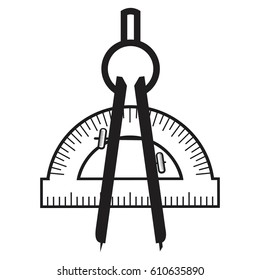  Compasses and protractor icon