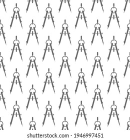 Compasses. Seamless pattern for simple backgrounds. Flat design.
