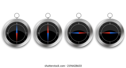 compasses set. compasses set in realistic style. Vector illustration. stock image.