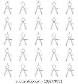 Compasses tool for drawing. Flat vector cartoon Compasses illustration. Objects isolated on a white background