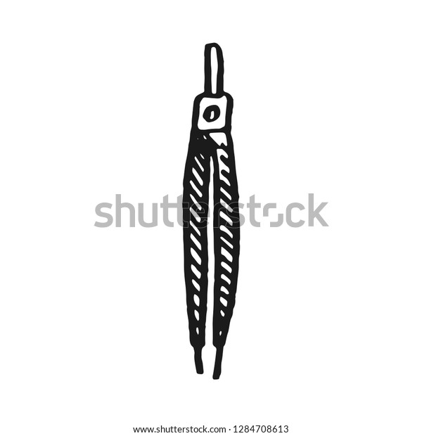 compasses vector doodle sketch isolated on\
white background