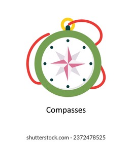 Compasses vector Flat Icon Design illustration. Symbol on White background EPS 10 File 