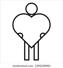 Compassion for All, Premium charity line icon. Stroke vector illustration on a white background.