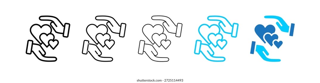 Ilustración de conjunto de iconos diferentes de compasión