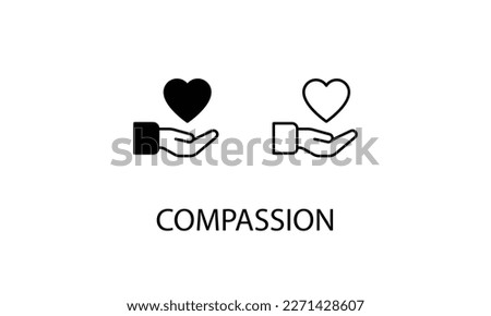 Compassion double icon design stoke illustration