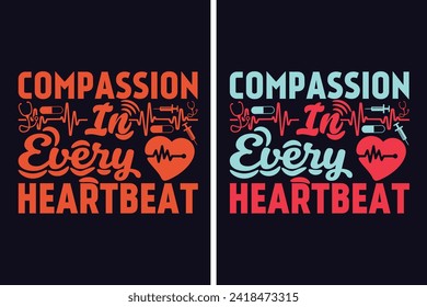 Compassion In Every Heartbeat, Nurse Life, Saving One Patient At A Time, Nurse Life, Hospital nurse T-Shirt, Doctor student shirt model, Half Leopard Nurse, Unique Profession-Themed Design