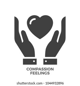 Compassion Feelings Glyph Vector Icon Isolated on the White Background.