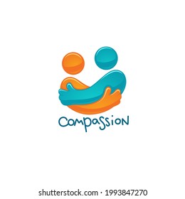 compassion, friendship,  family, love and happiness logo label, emblem